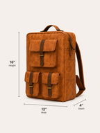 Trailhead Daypack measurement graphic showing 16-inch height, 12-inch width and 4-inch depth.