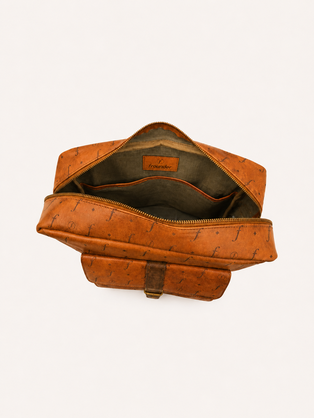 Trailhead Daypack opened to show its lining and interior divider pocket.