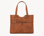 Canopy Work Tote rear view showing the horizontal luggage strap.