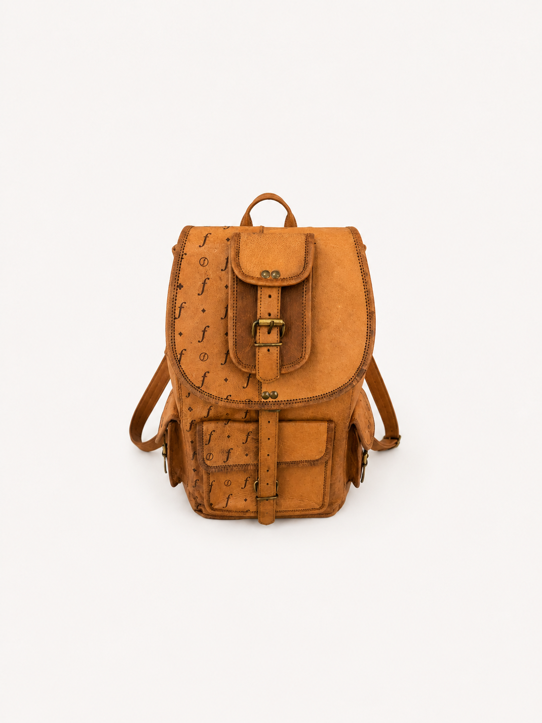 Crest straight-on front view with the main flap closed and shoulder straps visible at the sides.