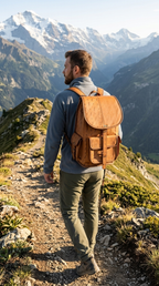 Roamwood worn on both shoulders in an outdoor carrying view.