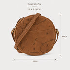 Glade measurement graphic labels the circular bag as 9 inches high and 9 inches wide; depth is not shown.