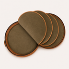 Resonance Cymbal Bag opened flat, showing the lined main compartment and circular dividers.