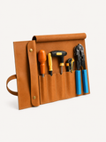 Tan Workgrove Tool Bag opened to show individual pockets holding assorted hand tools and a protective top flap.